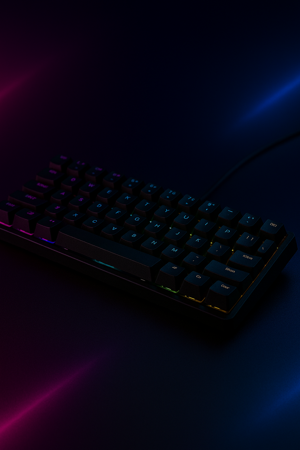 60% Mechanical Gaming Keyboard APAYADO K61 Wired, 61 Keys RGB Backlit, Red/Blue Switch, Mini, Black/White/Red, for PC Laptop