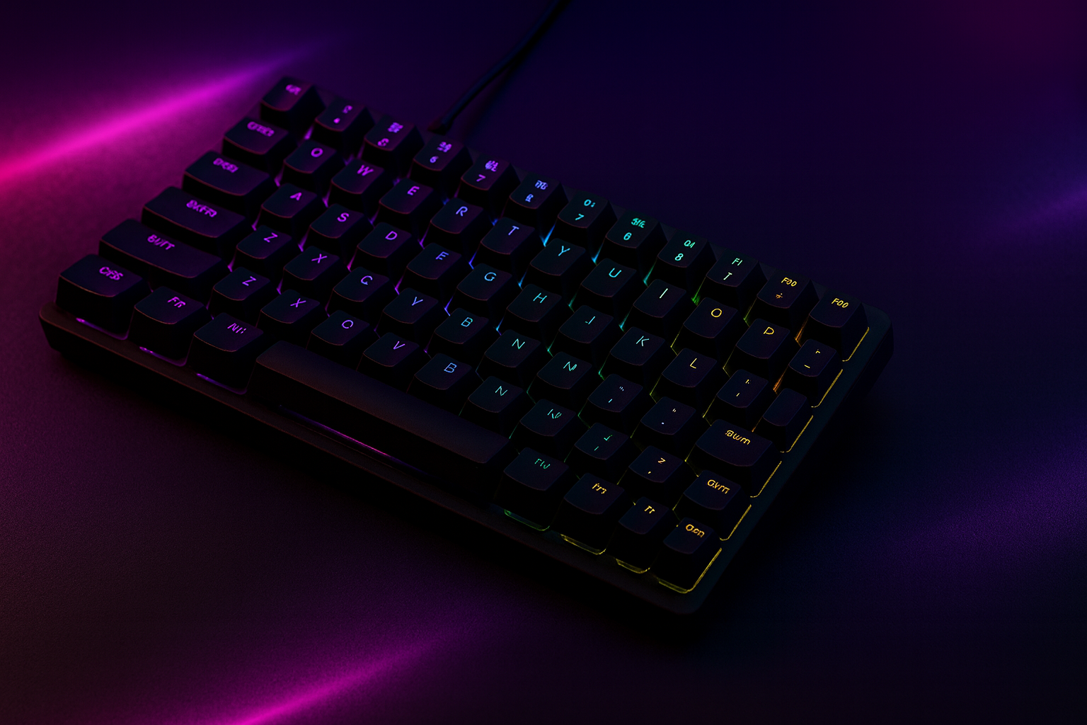 60% Mechanical Gaming Keyboard APAYADO K61 Wired, 61 Keys RGB Backlit, Red/Blue Switch, Mini, Black/White/Red, for PC Laptop