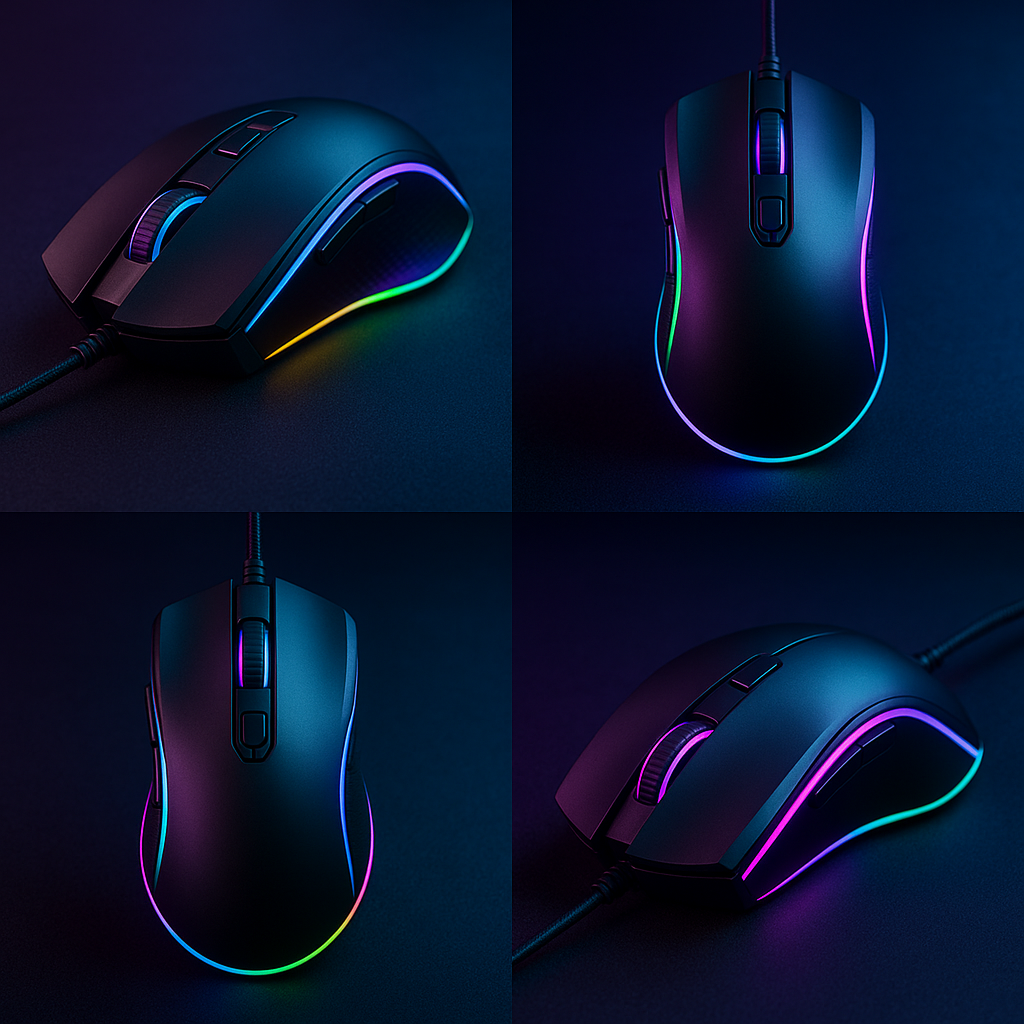 Rechargeable 2.4G Wireless RGB Gaming Mouse Ergonomic Gaming Backlit Mice for Laptop PC